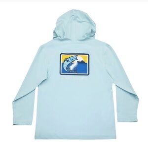 NEW Saltwater Boys Company Performance Long Sleeve Hoodie Sz 6/8 Coastal Preppy